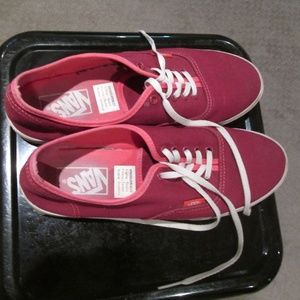 Retro Classic Vans Burgundy Gym Shoes Sneakers